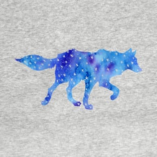 Blue Star Wolf Watercolor T-Shirt